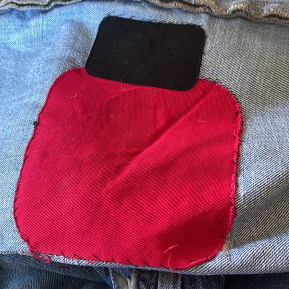 VINTAGE TOPSHOP SILVER PAINTED JEANS 30-36 - Picture 13 of 13